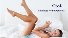  Presentation with rest - Slide deck featuring indoor tanning - rest sleeping comfort and people background and a  colored foreground