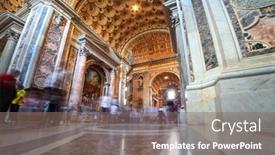  Presentation with rome italy - Theme with indoor-view-of-basilica-di background and a violet colored foreground