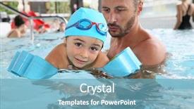  Presentation with swim boy - Theme with indoor water park - little boy learning how background and a  colored foreground