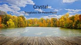  Presentation with autumn wood - Beautiful presentation design featuring indoor water park - wood textured backgrounds backdrop and a light blue colored foreground