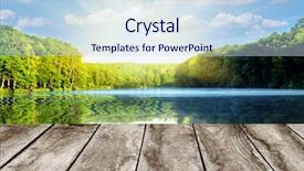  Presentation with autumn wood - Presentation theme with indoor water park - wood textured backgrounds background and a sky blue colored foreground