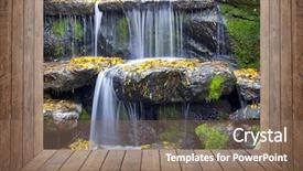  Presentation with water park - Audience pleasing slides consisting of indoor water park - wood textured backgrounds backdrop and a  colored foreground