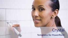  Presentation with writing - Cool new PPT theme with indoors writing on erasable board backdrop and a sky blue colored foreground