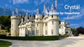  Presentation with castle - Amazing theme having indre-et-loire centre france backdrop and a teal colored foreground