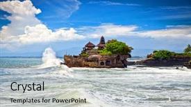  Presentation with important - Beautiful PPT theme featuring indu temple of bali indonesia backdrop and a light gray colored foreground