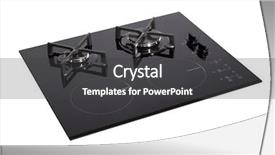  Presentation with gas - Audience pleasing PPT layouts consisting of induccion - black glass electric-gas hob isolated backdrop and a dark gray colored foreground