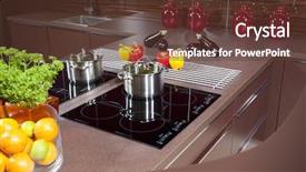  Presentation with glass - Presentation theme having induccion - black glass induction hob background and a tawny brown colored foreground