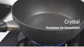  Presentation with heat - Audience pleasing presentation consisting of induccion - heat on frying pan prepare backdrop and a dark gray colored foreground