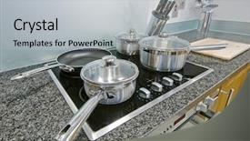  Presentation with kitchen - Cool new slide set with induccion - kitchen detail with induction electric backdrop and a light gray colored foreground