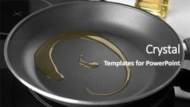  Presentation with cooking oil - Presentation theme with induction - frying pan with cooking oil background and a dark gray colored foreground