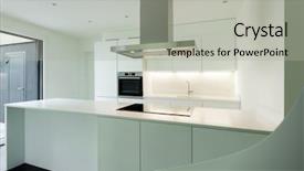  Presentation with apartment - Presentation design consisting of induction cooker - interior of new apartment white background and a light gray colored foreground