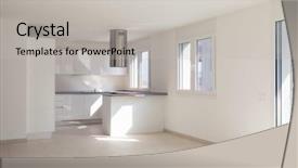  Presentation with apartment - Cool new presentation theme with induction cooker - modern apartment empty spaces kitchen backdrop and a light gray colored foreground