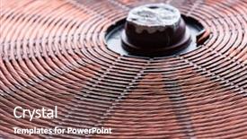  Presentation with induction motor - Audience pleasing theme consisting of induction heater copper coil closeup backdrop and a tawny brown colored foreground