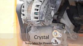  Presentation with motor - Theme enhanced with induction motor - alternator fixed on a car background and a coral colored foreground