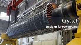  Presentation with rotor - Presentation design with induction motor - rotor machine at a workshop background and a dark gray colored foreground