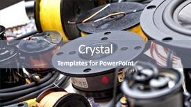  Presentation with speaker - Amazing PPT theme having closeup of crossover speaker part backdrop and a gray colored foreground