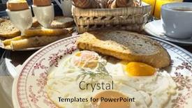  Presentation with guava fruits fresh green fruit - Slide deck with indulge-in-a-breakfast-spread background and a coral colored foreground