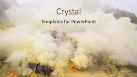  Presentation with java island - Audience pleasing theme consisting of industrail - landscape of sulfur mine backdrop and a  colored foreground