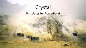  Presentation with java island - Colorful theme enhanced with industrail - landscape of sulfur mine backdrop and a sky blue colored foreground