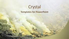  Presentation with java island - Slide set having industrail - landscape of sulfur mine background and a  colored foreground