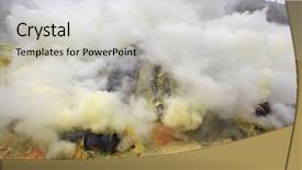  Presentation with java island - Slides with industrail - landscape of sulfur mine background and a  colored foreground