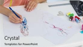  Presentation with designs - Amazing slide deck having blond hair in striped tshirt backdrop and a gold colored foreground