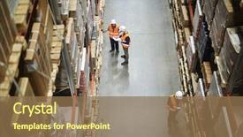  Presentation with industrial workers - Colorful PPT layouts enhanced with industrial - above view of warehouse workers backdrop and a tawny brown colored foreground