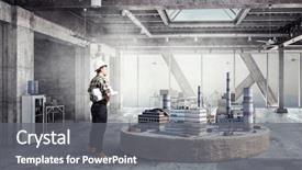  Presentation with development - Colorful slide deck enhanced with industrial - best development project mixed media backdrop and a gray colored foreground