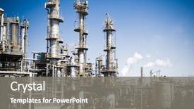  Presentation with chemical plant - Slides enhanced with industrial - chemical plant in the blue background and a gray colored foreground