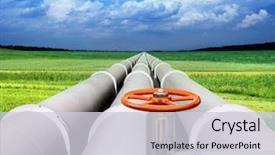  Presentation with pipe line - Amazing PPT theme having industrial - gas pipe line and valve backdrop and a light gray colored foreground