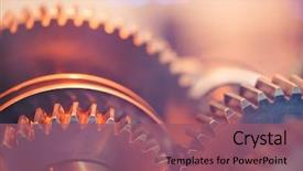  Presentation with gear wheels - Colorful theme enhanced with industrial - gear wheels close-up backdrop and a violet colored foreground
