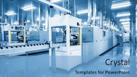  Presentation with industry - PPT theme featuring industrial - industry technology borough of industry background and a light blue colored foreground