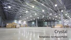  Presentation with modern - Slides having industrial - large modern storehouse with some background and a light gray colored foreground