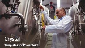  Presentation with brewery - Slide deck with industrial - low angle view of manufacturer background and a tawny brown colored foreground