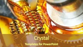  Presentation with gear - Audience pleasing slide set consisting of industrial - metalworking industry tooth gear cogwheel backdrop and a tawny brown colored foreground