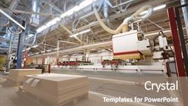  Presentation with furniture industry - Presentation theme featuring industrial - production manufacture and woodworking industry background and a coral colored foreground