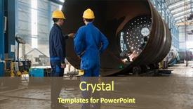  Presentation with cylinder - Beautiful slides featuring industrial - two experienced workers supervising backdrop and a tawny brown colored foreground