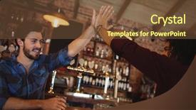  Presentation with two men climbing - Slide deck having industrial 5s - two young men giving high background and a tawny brown colored foreground