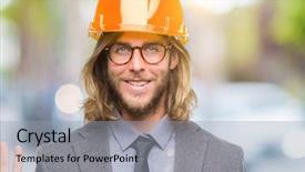  Presentation with architec - Theme with industrial 5s - young handsome architec man background and a light gray colored foreground