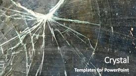  Presentation with crack glass - Cool new PPT theme with industrial accident - cracked glass backdrop and a dark gray colored foreground