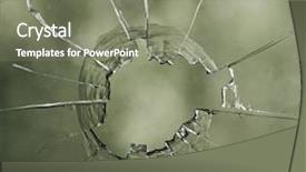  Presentation with accident - PPT theme consisting of industrial accident - hole in glass background and a gray colored foreground