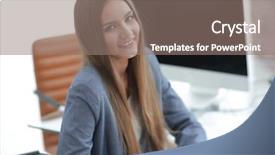  Presentation with accounting - Colorful PPT layouts enhanced with industrial accounting - female office employee sitting backdrop and a  colored foreground