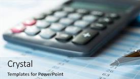  Presentation with financial accounting - Slide set with industrial accounting - financial documents on a table background and a light blue colored foreground