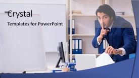  Presentation with working - Slide set consisting of industrial accounting - young handsome businessman working background and a  colored foreground