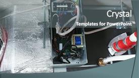  Presentation with industrial power - Colorful slide deck enhanced with industrial air conditioner with power backdrop and a gray colored foreground