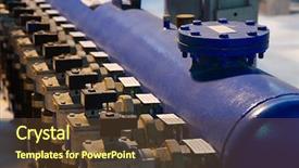  Presentation with air filtration - Colorful PPT theme enhanced with industrial air exhaust filtration system backdrop and a tawny brown colored foreground