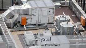  Presentation with industrial - Cool new slide set with industrial-aircon-in-top backdrop and a light gray colored foreground