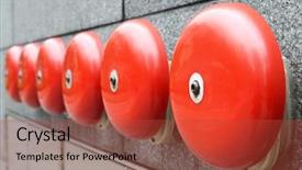  Presentation with industrial transformation - Presentation design featuring industrial alarm bells background and a red colored foreground