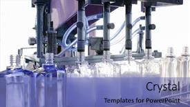  Presentation with glass industry - Theme having industrial automation - cosmetic industry detail of filling background and a teal colored foreground