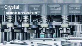  Presentation with industrial machine - Beautiful slide set featuring industrial automation - details of the machine drinks backdrop and a seafoam green colored foreground